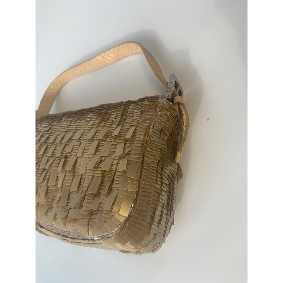 Fendi Baguette in Gold sequins and python leather - Picture 10 of 15